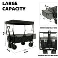thumbnail image 5 of 480Lbs Collapsible Wagon with Canopy, Wagon Stroller with 7" All-Terrain Wheels, Lightweight Foldable Wagon, Large Capacity for Camping, Shopping, Sports, and Garden Use, Black, 5 of 11
