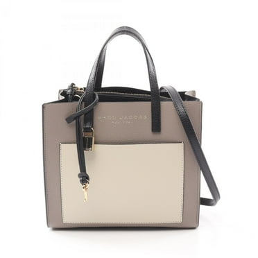Pre-Owned MARC JACOBS Grind Mini Tote Handbag Leather Women's Gray Beige Black Ivory... (Good)