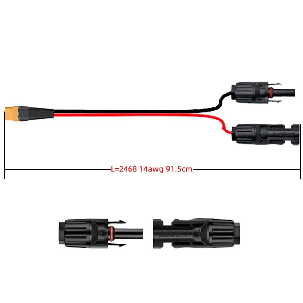 Solar Panels Cable to XT60 Extension Cable for Portable Power Station