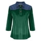 thumbnail image 3 of Camisetas de Manga Larga de Negocios Casual para las Mujeres Slim-Fitting Gold Velvet Denim Patchwork Pullover, Camisetas de Manga Larga de las Señoras para el Trabajo Diario de la Oficina, 3 of 7