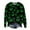 Dark Green, variant on Women's Halloween Graphic Button-Down Shirt - Skeleton Pumpkin Print Long Sleeve Hawaiian Shirt (S-XXL)