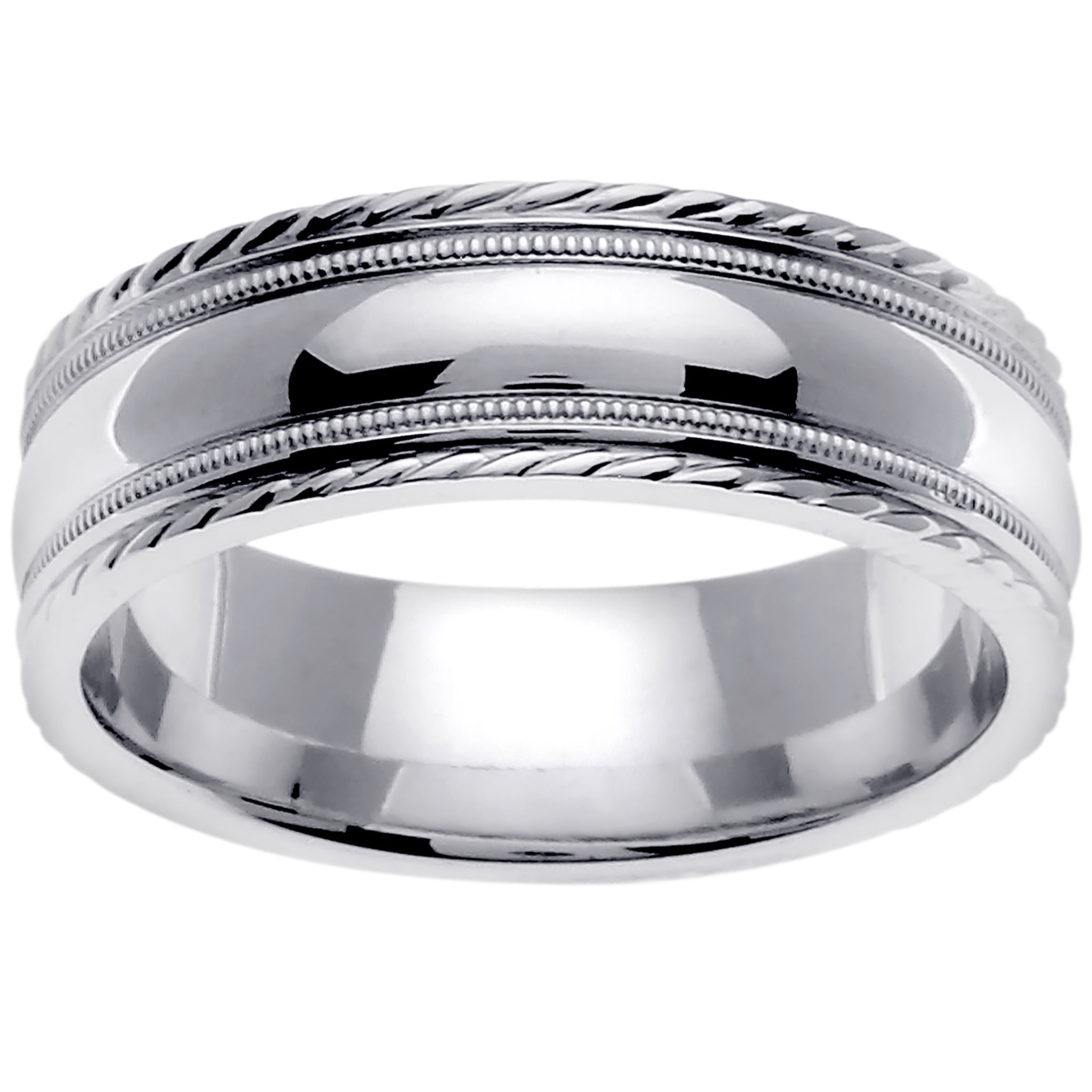Wedding Rings Depot Platinum Center Runway Modern Comfort Fit Women's