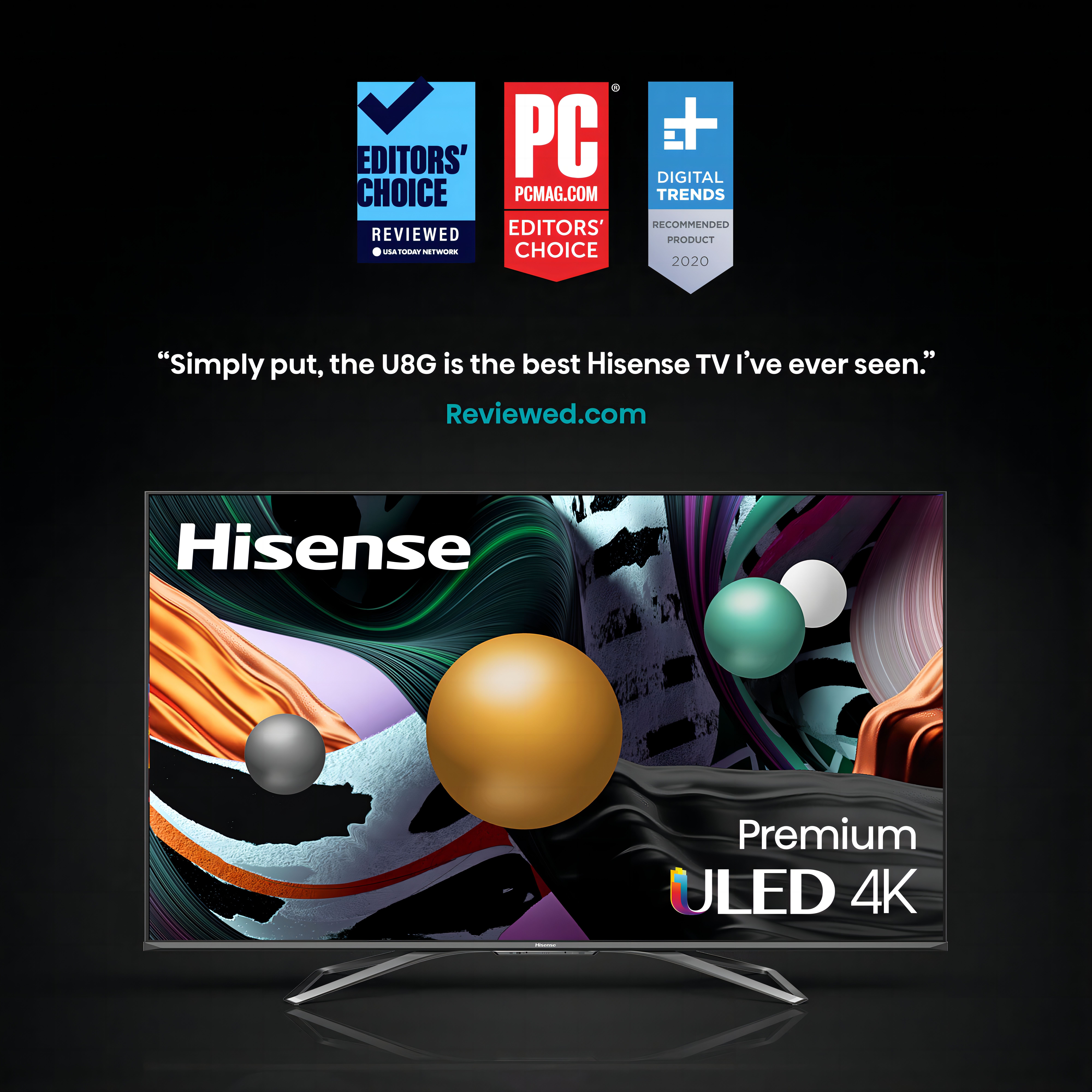 Hisense 55-inch 4K Premium HDR Dolby Vision 1500-nit Motion Rate 480 ULED Smart TV (55U8G) - image 3 of 21