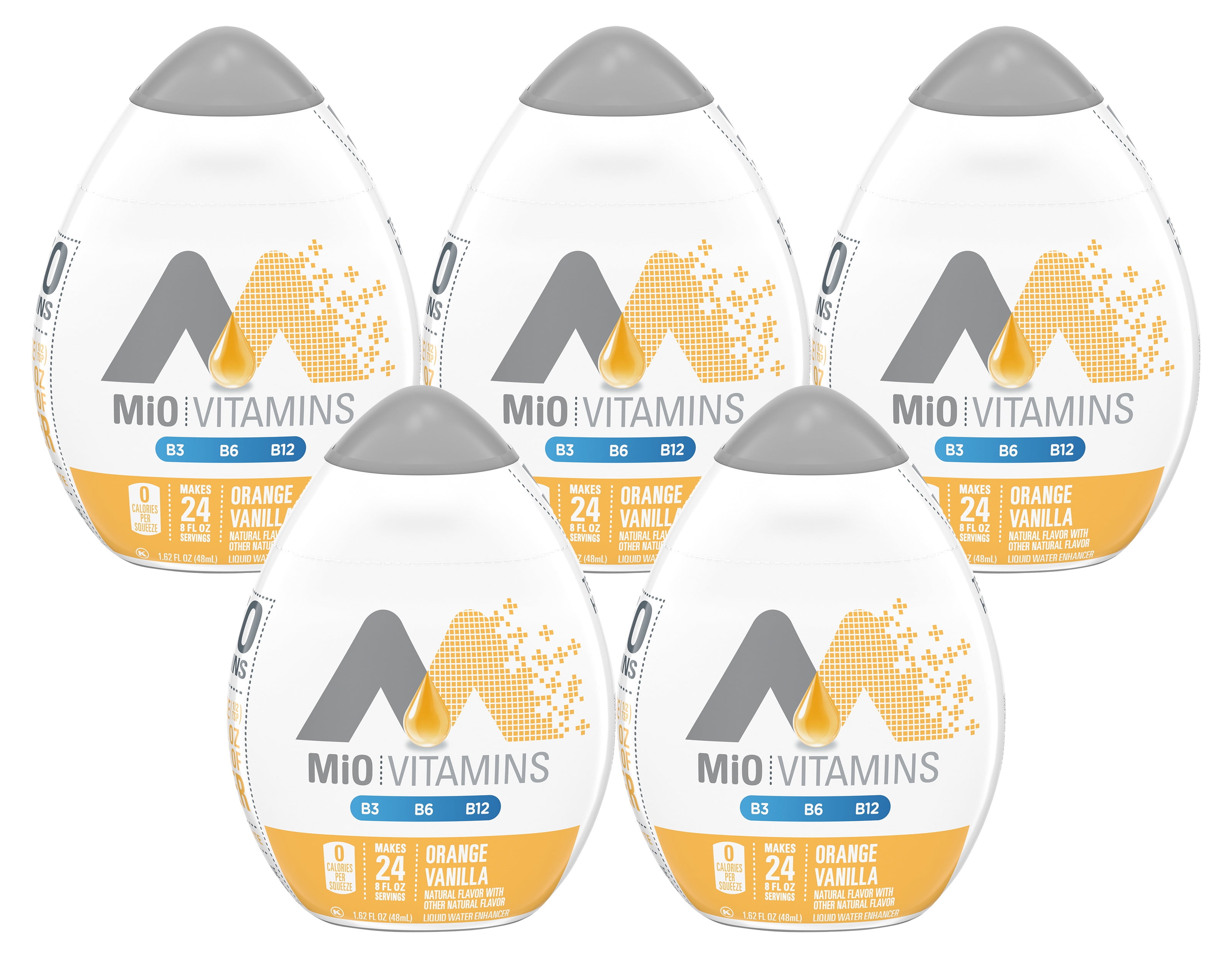 MiO Orange Vanilla Liquid Water Enhancer , Caffeine Free, 1.62 fl oz Bottle (Pack-5)