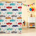 thumbnail image 2 of Erosebridal Vintage Car Shower Curtain 72Wx72L, Stars Bathroom Curtain, Off White, 2 of 5