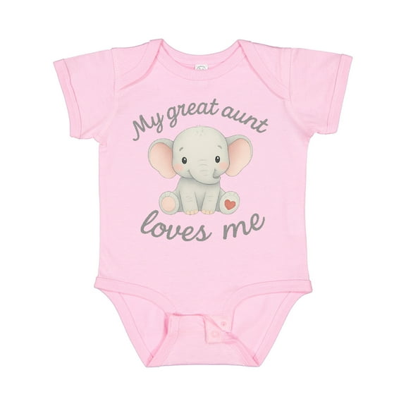 Inktastic My Great Aunt Loves Me Elephant Boys or Girls Baby Bodysuit