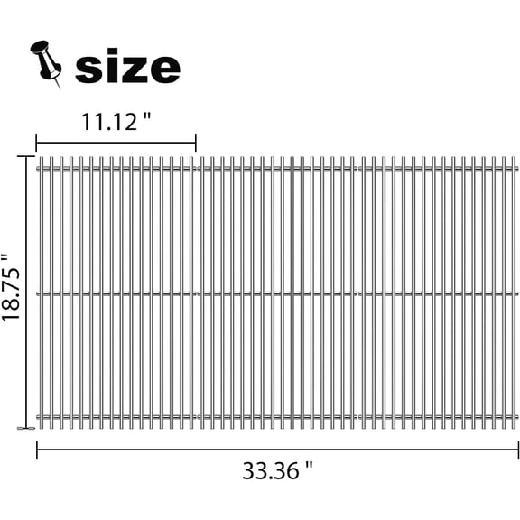 Grill Grates Replacement for  Grill Parts   II E-410, S-410, E/S-415, E/S-435, LX E/S-440, 66089, 66097, Stainless Steel  2 Flavorizer Bars Grids BBQ Grill Accessories