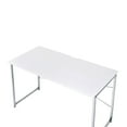 thumbnail image 3 of Mayo 47 Inch Rectangular Desk Console Table, Crossed Bars, White, Chrome, 3 of 5