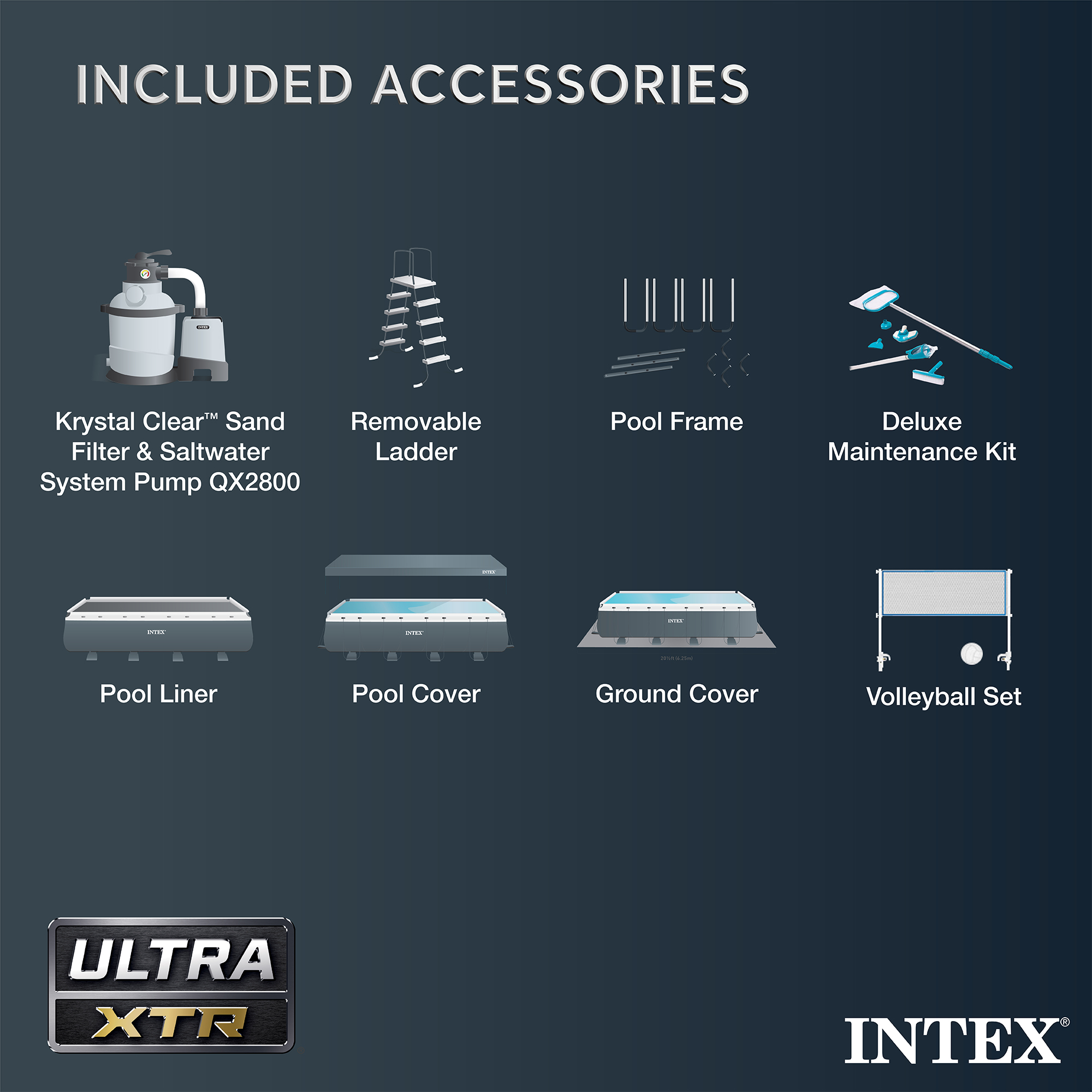 Intex Ultra XTR 32' x 16' x 52" Above Ground Pool & OptiFlow Premium Filter Sand