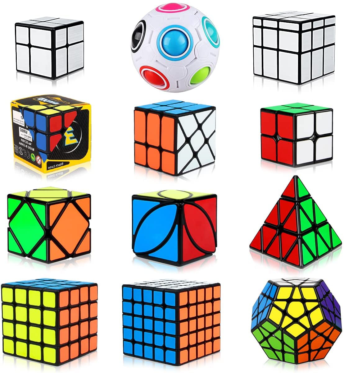 3x3x3 Mirror Cube Rainbow Smooth Twist Speed Cube Mirror Block Puzzle Cube 