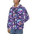 thumbnail image 3 of Goofa crystal Skull mushroom Pattern Mens Full-zip Hoodie, Zip-up Pullover Hooded Sweatshirt, Kangaroo Pocket Hoodie Ideal for Daily Wear, Travel, and Home-, 3 of 5