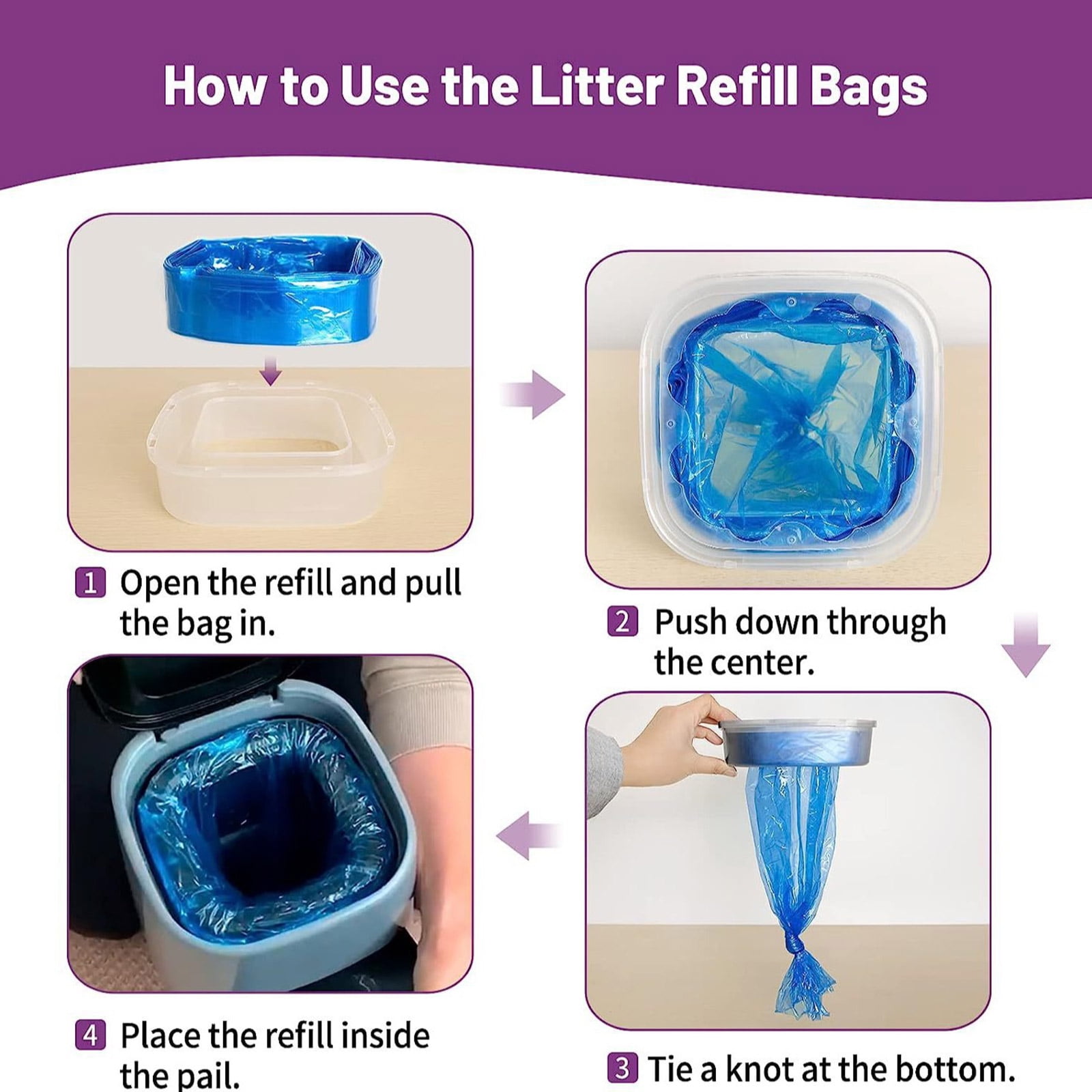 Upgrades Diaper Trash Refill Bags set Smell Blocking Layers Baby Diaper Pail Refill Cartridges Odor Sealing Bags 8pcs
