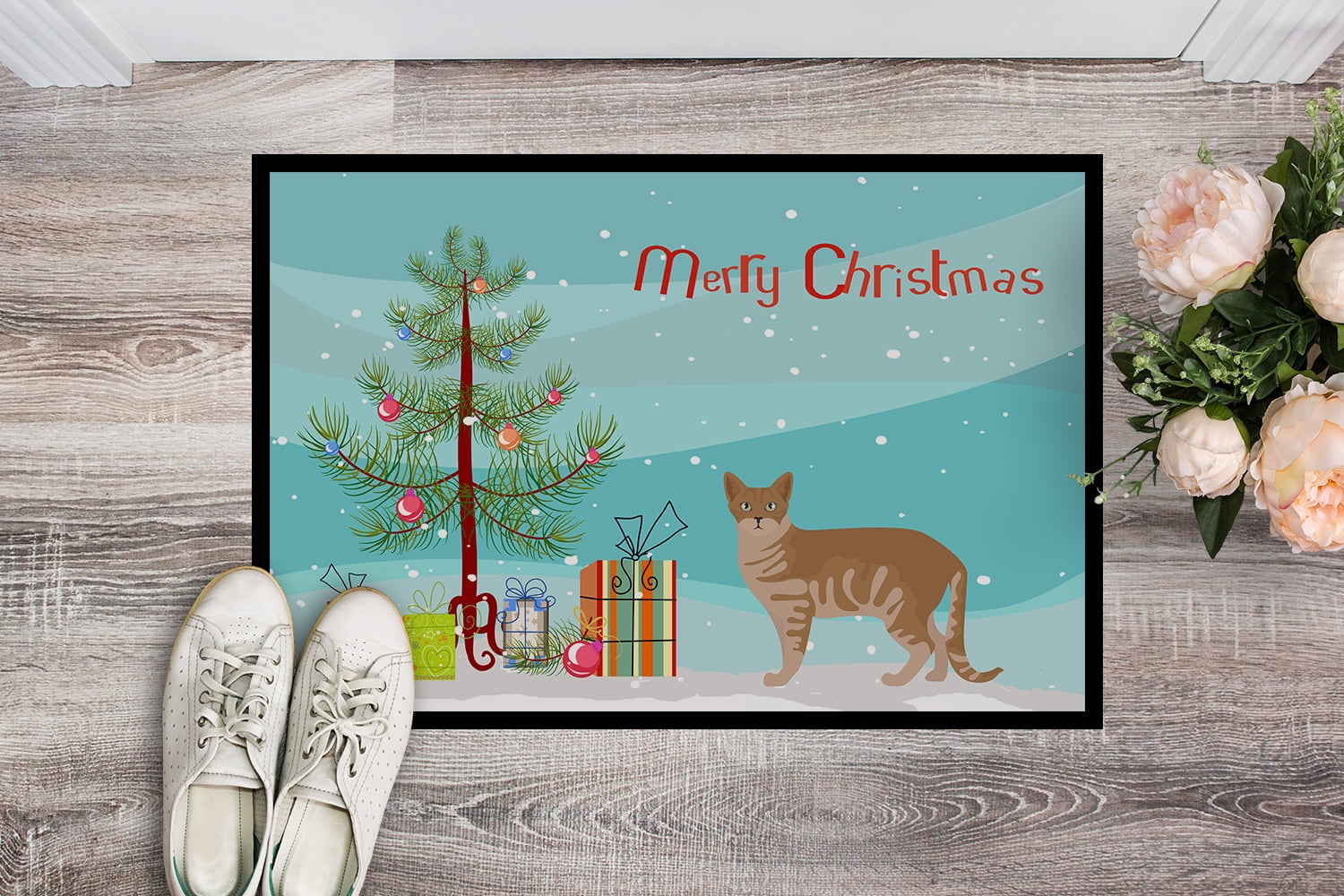 Australian Mist #1 Cat Merry Christmas Door Mat