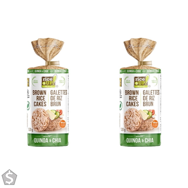 Rice UP! eat Smart , Gâteaux de Riz Brun, Quinoa et Chia, 120 g (Lot de 2)