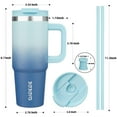 thumbnail image 4 of BJPKPK Tumbler With Handle 30 oz Stainless Steel Insulated Tumbler With Lid And Straw For Water Or Ice Coffee,Sky, 4 of 7