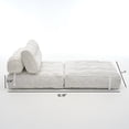thumbnail image 5 of UHOMEPRO Convertible Sleeper Chair, Folding Sofa Bed with Headrest, Lumbar Pillow, High-Density Foam, Portable Floor Sofa for Living Room Bedroom, White, 5 of 6