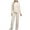 Beige, variant on Women Knit Sweatsuit Turtleneck Sweater Tops and Wide Leg Pant 2 Piece Outfits Tracksuit Loungewear Sets Two Piece Running Suit Set S-157 Beige One Size