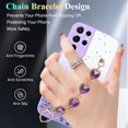 thumbnail image 4 of for Samsung S21 Ultra Case Clear Glitter Silicone, Shockproof Phone Case Samsung Galaxy S21 Ultra Case with Chain Strap Bracelet for Women Aesthetic Transparent Cover Pink Cute (Purple), 4 of 14