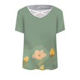 thumbnail image 1 of Gibobby Playera de Manga Corta con Cuello Redondo Camiseta manga corta estampada para mujer verano Top suelto informal(A,G), 1 of 4
