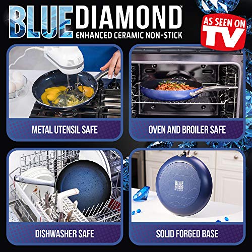 Blue Diamond Toxin Free Ceramic Nonstick Metal Utensil Open Frypan, 12' - image 5 of 5