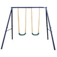 thumbnail image 2 of Outdoor Swing Sets, Two Station Swing Set for Children, Blue Swing Sets,Polyethylene Backyard Swing Sets, Toys Swing Sets Two Station Swing Set for Children, 2 of 7
