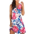 thumbnail image 1 of RXIRUCGD Robes Décontractées pour Femmes Mode Féminine Sexy Vintage Col Rond Sans Manches Imprimé Robes Rondes Mode Féminine 2023 Robe Bleue Femmes, 1 of 5