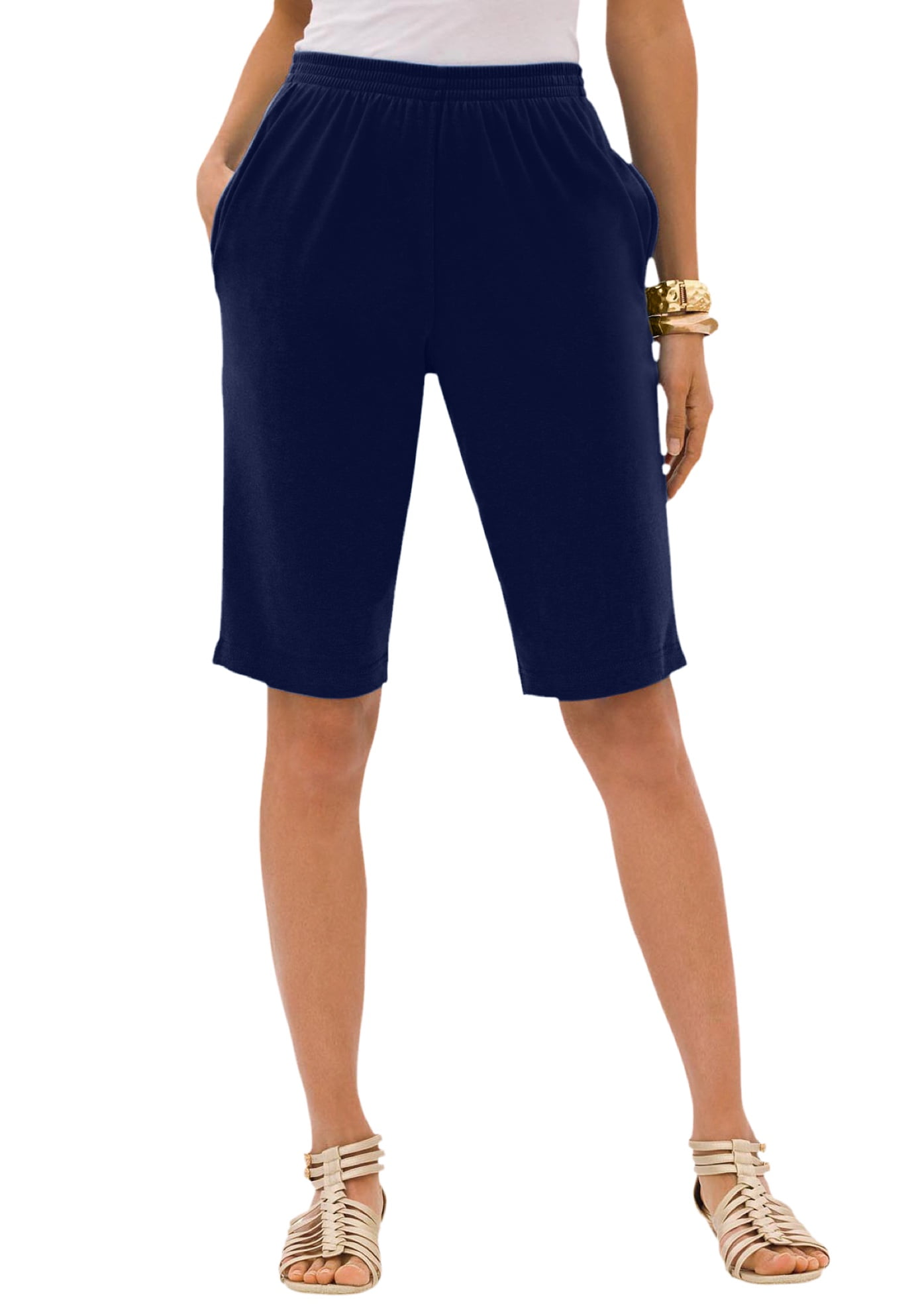 Roaman's Roaman's Women's Plus Size Soft Knit Bermuda Short Walmart