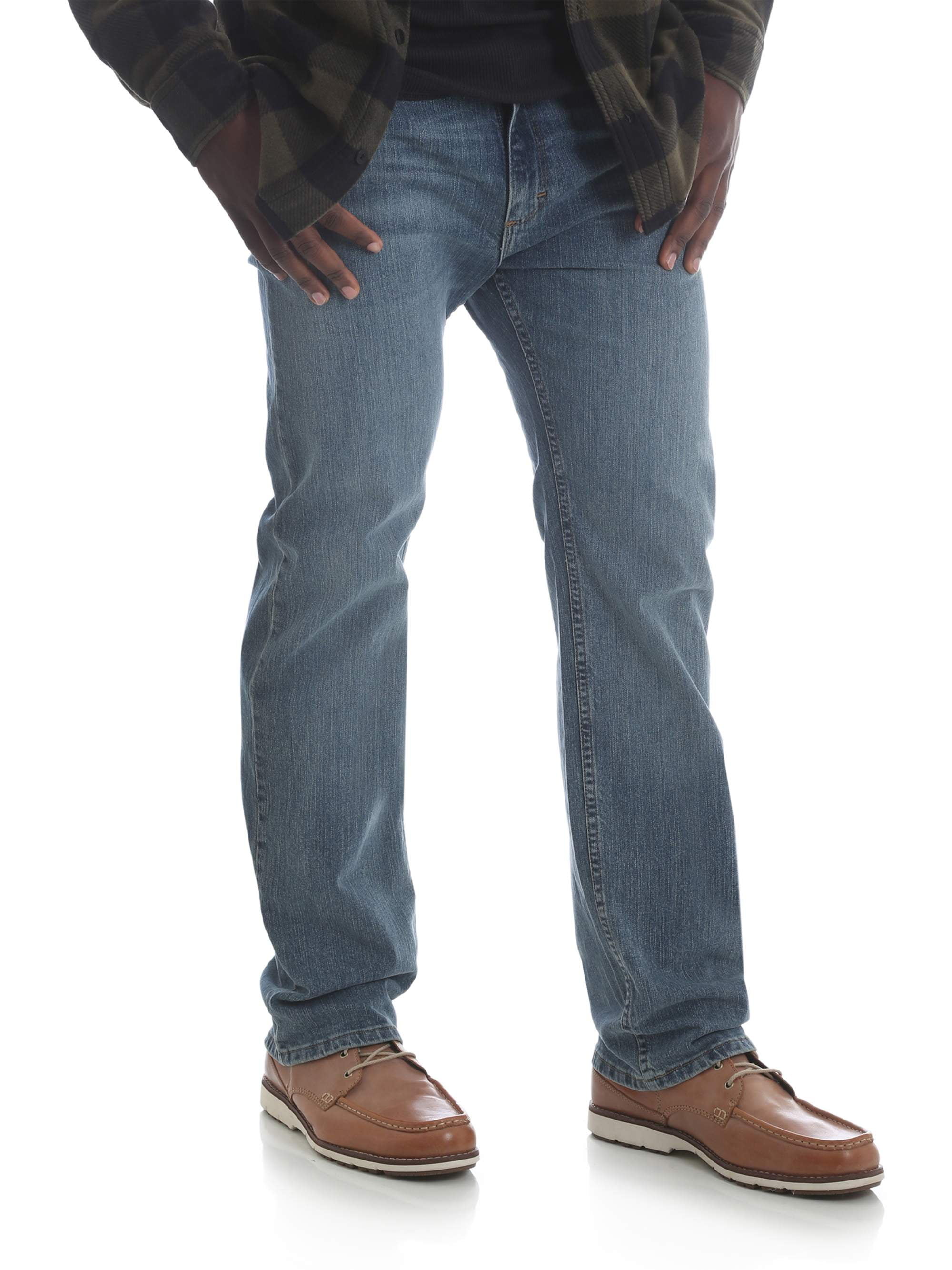 Wrangler Men's and Big Men's Straight Fit Jeans with Flex 