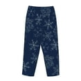 thumbnail image 5 of Disketp Snowflake Dark Blue Print Women'S Comfy Pajama Pants Casual Drawstring Palazzo Lounge Wide Leg Pants, 5 of 9