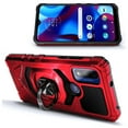 thumbnail image 6 of Xpression Cover for TCL 30 XE 5G Armor Hybrid Stand Ring Hard TPU Rugged Full-Body Protective [Military-Grade] Magnetic Car Ring Holder Phone Case - Red, 6 of 7