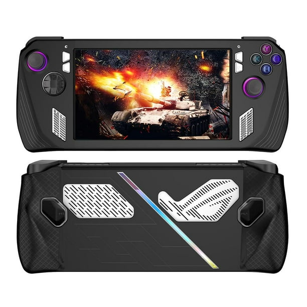 Funda de consola de juegos de silicona/TPU con soporte para Asus Rog Ally (silicona negra) Kuymtek Para estrenar