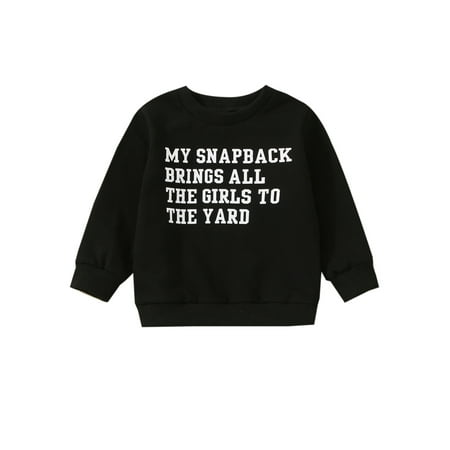 

Bagilaanoe Toddler Baby Girl Boy Oversized Sweatshirt Long Sleeve Letter Print Pullover 6M 12M 18M 24M 3T 4T 5T Kids Loose Tee Tops