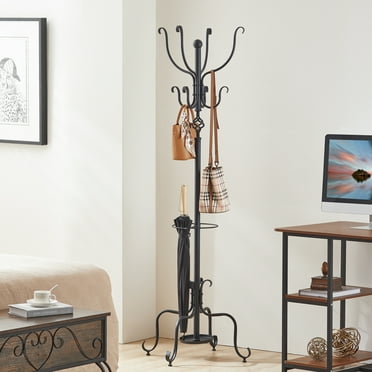 JRHRXXY Freestanding Metal Coat Hat Rack,Clothes Hanger with Umbrella Holder,for Entryway,Bedroom