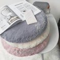 thumbnail image 3 of Round Rabbit Fur Cushion Cover Without Core Khaki Diameter 40cm Cotton, 3 of 5