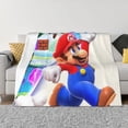 thumbnail image 4 of Lsque Mario Print Flannel Throw Blanket, Ultra-soft Blanket for Bed, Couch, Car, Hypoallergenic Anti-pilling blanket-80"x60", 4 of 8