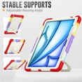 thumbnail image 6 of Dteck for iPad Air 13 Inch Case M2(2024) Heavy Duty Case, Shockproof Drop Protection with Screen Protector & Pencil Holder & Rotating Stand & Handle Rugged Protective Cover, Rainbow  Red, 6 of 7