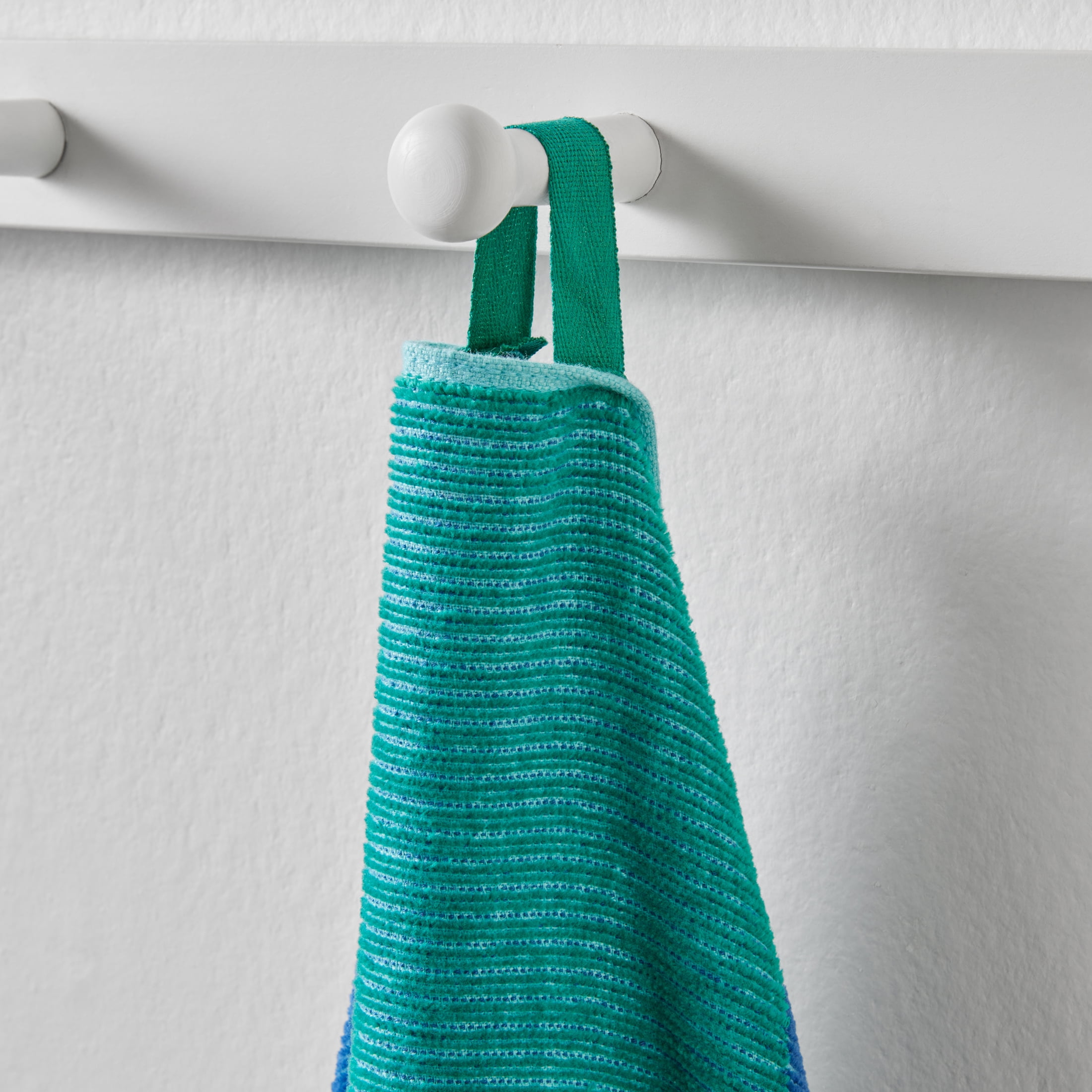 Better Homes & Gardens Coastal Macro Striped Blue & Green Cotton-Blend Beach Towel