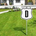 thumbnail image 5 of Letter D (2 Pack) 12 inch X 12 inch Shield Shaped Rust-Free Aluminum Metal Signs with Aluminum Mounting Stakes Weather Resistant Made in the USA, 5 of 8
