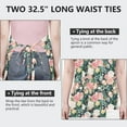 thumbnail image 6 of Pioneer Flower Floral Print Pattern Apron-Garden Aprons for Women with Pockets-Cotton Linen Waterproof Kitchen Cooking Gardening Aprons Adjustable for Kitchen,Cooking,BBQ and Salon 33x27 Inch, 6 of 7