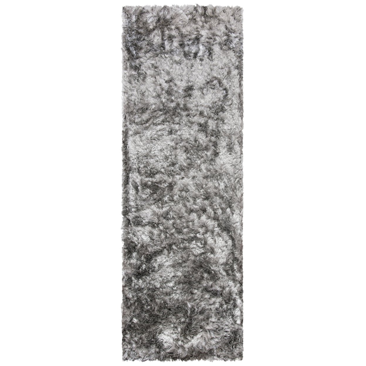 SAFAVIEH Ocean Amyas Solid Shag Area Rug, Silver, 8' x 8' Square