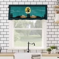 thumbnail image 4 of Halloween Valances for Windows Witch Cat Castle Rod Pocket Curtain Valance Window Treatment Short Curtains for Kitchen Living Room, 54"x18", 4 of 5