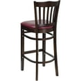thumbnail image 4 of Flash Furniture HERCULES Series Vertical Slat Back Walnut Wood Restaurant Barstool - Burgundy Vinyl Seat, 4 of 7