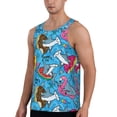 thumbnail image 2 of Gukieu Sharks Summer Print Men's Quick Dry Fitness Vest, Round Neck Sleeveless Fitness Bodybuilding Top-Large, 2 of 7