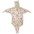 thumbnail image 2 of joogoo Wearable Blanket Hoodie for Cute Frogs Bees Flannel Sherpa Pocket 3-14 YR S, 2 of 7