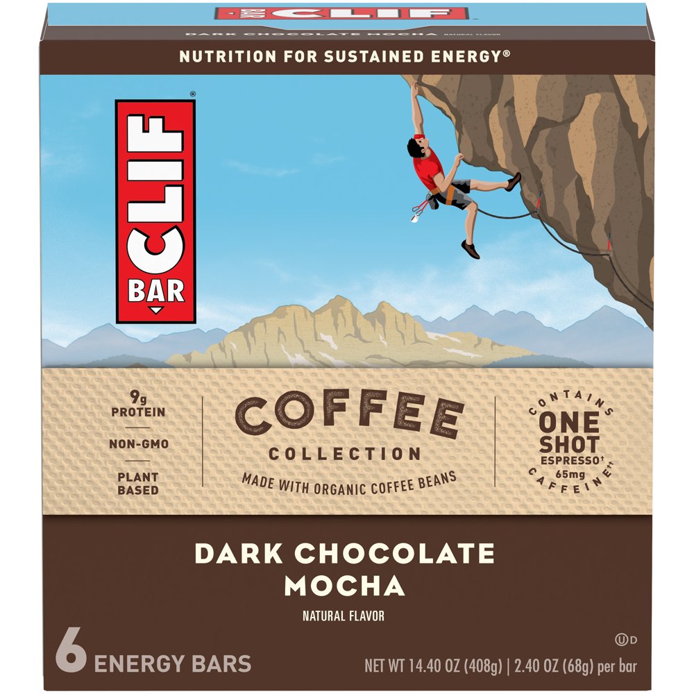 CLIF BAR® Coffee Collection, Breakfast Bars, Dark Chocolate Mocha, 6 ct