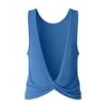 thumbnail image 5 of Pounoo Womens Workout Tops Sleeveless Twisted Back Solid Color Athletic Shirts Casual Loose Lightweight Soft Comfy Gym Wear Gift, 5 of 9