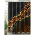 thumbnail image 2 of Shower Curtain Waterproof for Bathroom 72x84 Inch, Brown Abstract Marble Bath Curtain for Bath Stalls and Tub Black Malachite Gold Veins Decorative Shower Curtains with Hooks, 2 of 8