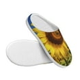 thumbnail image 3 of Daiia Sky Golden Sunflower Field A Print Women’s Fuzzy Slippers Memory Foam Lightweight House Shoes Cozy Loafer Flannel House Shoes-40/41, 3 of 7