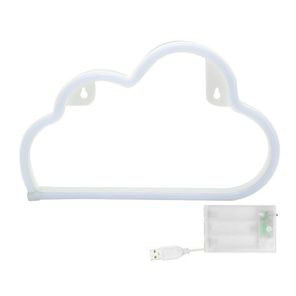 Neon Cartoon Cloud Sign Light USB Batería Arte Lámpara colgante Azul