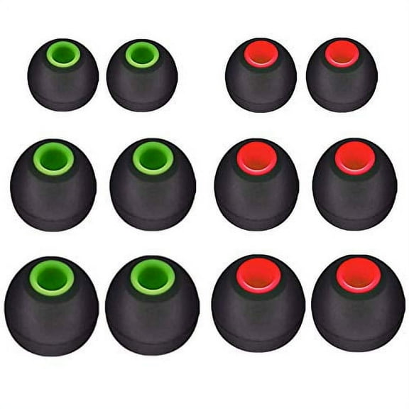 12PCS Replacement Ear Tips Earbuds Eartips Eargels Earpads Soft Silicone Noise Cancelling Buds for Senso, TOZO, Sony & Other Sport in-Ear Wireless Headphones - Small, Medium, Large